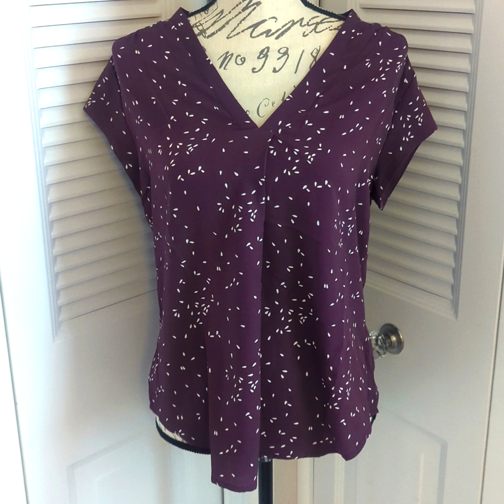 fun2fun purple Lillian v-neck blouse